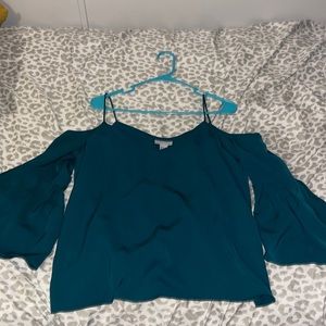 H&M long cut off shoulder top